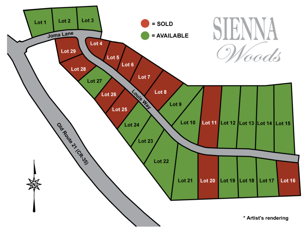 Sienna Woods Real Estate Lots Availability
